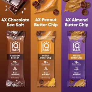IQBAR Plant Protein Bars – Chocolate Lovers Variety Pack 12-Count